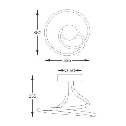Zuma Line - Пристельова LED люстра з регулюванням яскравості LED/26W/230V чорний