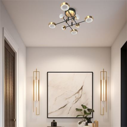 Zuma Line - диммируемая накладная LED-люстра, 60 Вт/230 В, золотая/чёрная