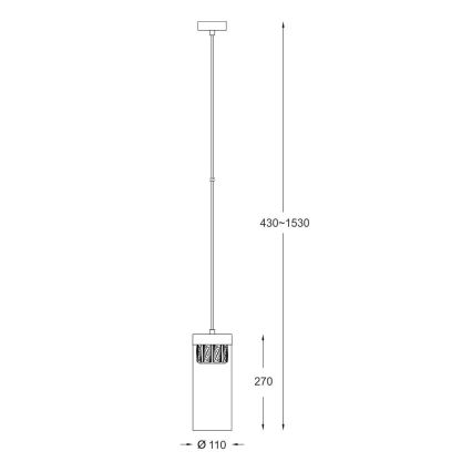 Zuma Line - Кришталева підвісна люстра 1xG9/28W/230V латунь
