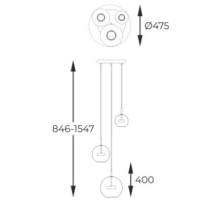 Zuma Line - Светодиодная подвесная люстра 3xLED/5W/230V золотистый