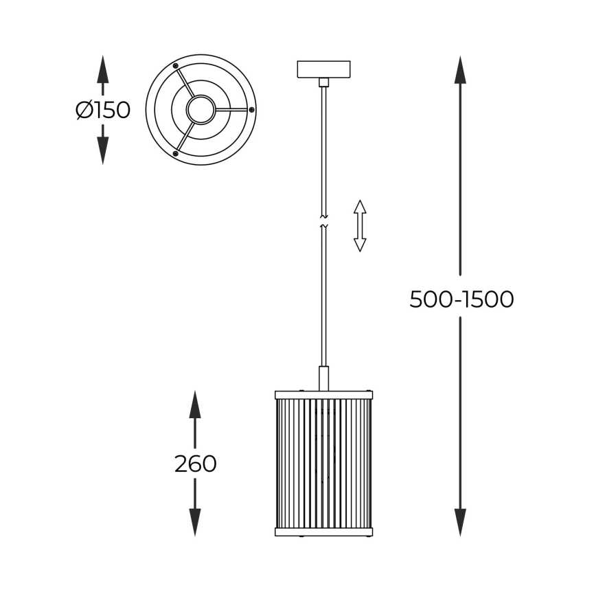 Zuma Line - Підвісна люстра 1xE14/60W/230V золотий
