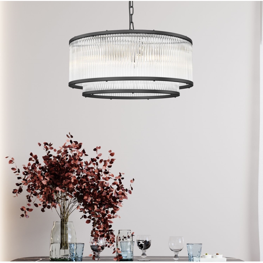 Zuma Line - Люстра на ланцюгу 6xE14/60W/230V чорний