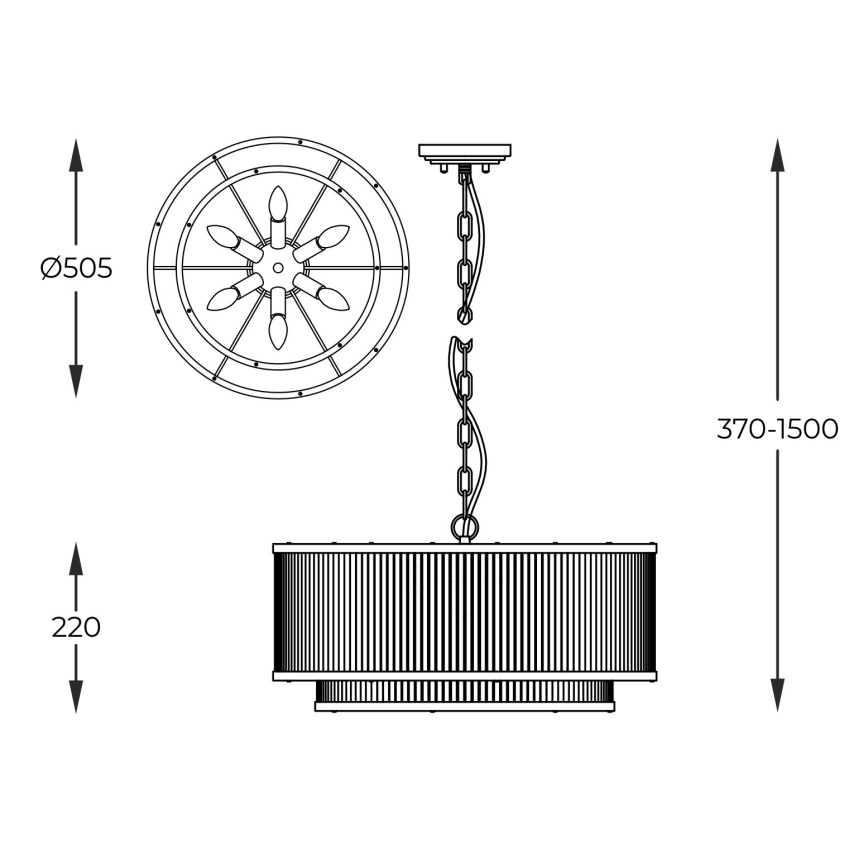 Zuma Line - Люстра на ланцюгу 6xE14/60W/230V золотий