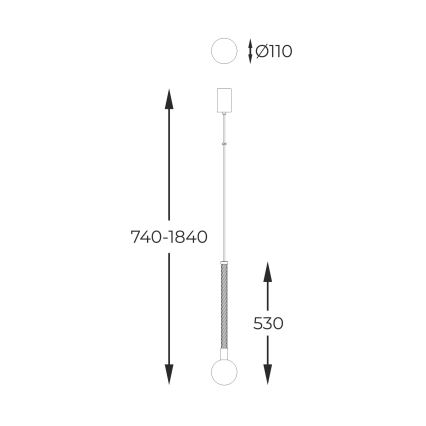 Zuma Line - Подвесная люстра 1xG9/6W/230V латунь