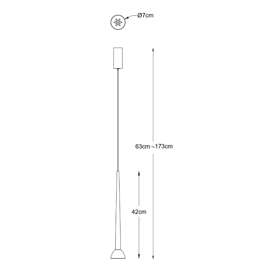 Zuma Line - LED підвісна люстра на тросі LED/5W/230V чорна