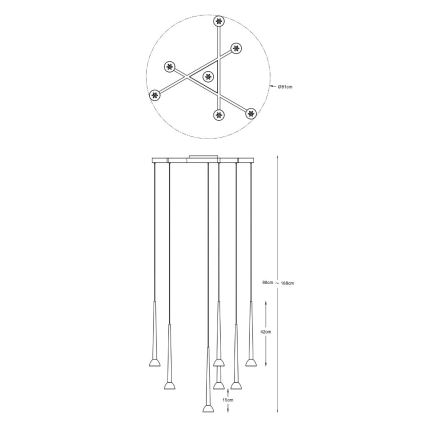 Zuma Line - LED-люстра на тросі 7xLED/6W/230V чорна