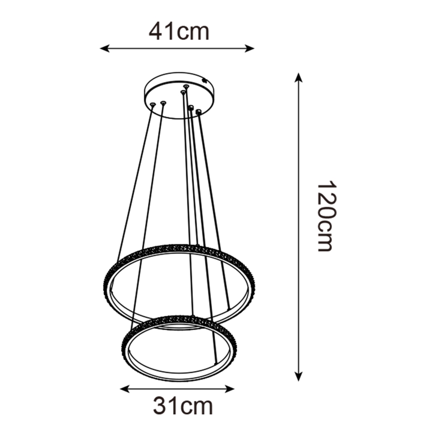 Zuma Line - Светодиодная подвесная люстра RIDE LED/22W/230V + LED/14W диаметр 41 см черный