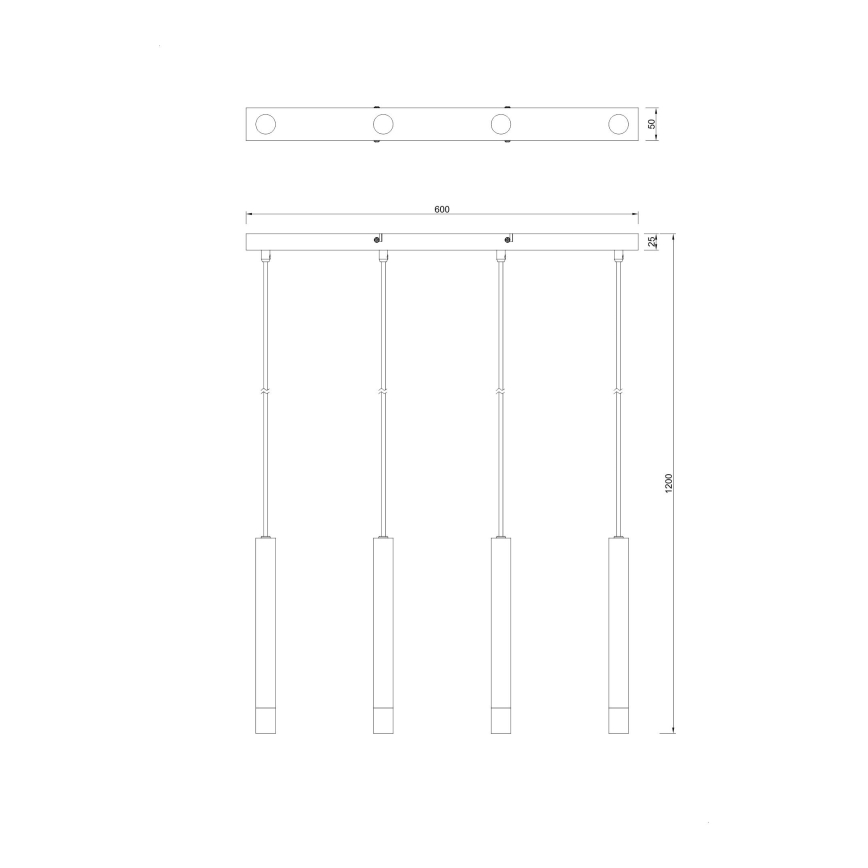 Zuma Line - люстра на тросе 4xG9/5W/230V черная