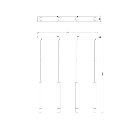 Zuma Line - Подвесная люстра на тросе 4xG9/5W/230V zlatá