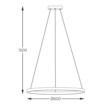 Zuma Line - Світлодіодна підвісна люстра LED/32W/230V 3000/4000/6000K діаметр 60 см чорний