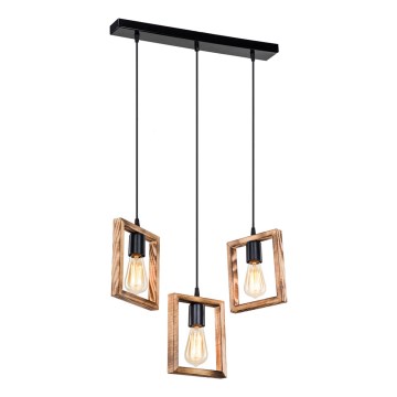 Zuma Line - Підвісна люстра 3xE27/20W/230V сосна/чорний