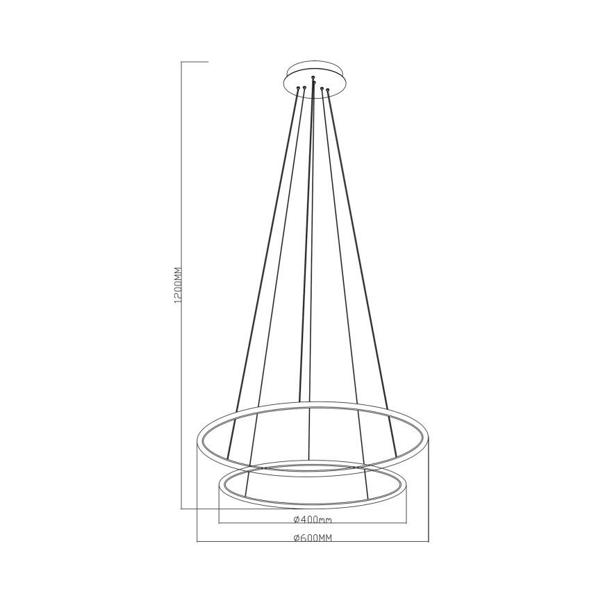 Zuma Line - Світлодіодна підвісна люстра LED/40W/230V чорний