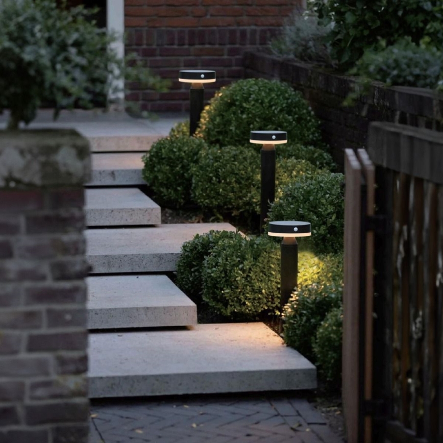 Zuma Line - Світлодіодна сонячна лампа з датчиком руху та сутінків LED/4,5 Вт/2000 мАг IP44 чорна