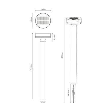 Zuma Line - Світлодіодна сонячна лампа з датчиком руху та сутінків LED/4,5 Вт/2000 мАг IP44 чорна