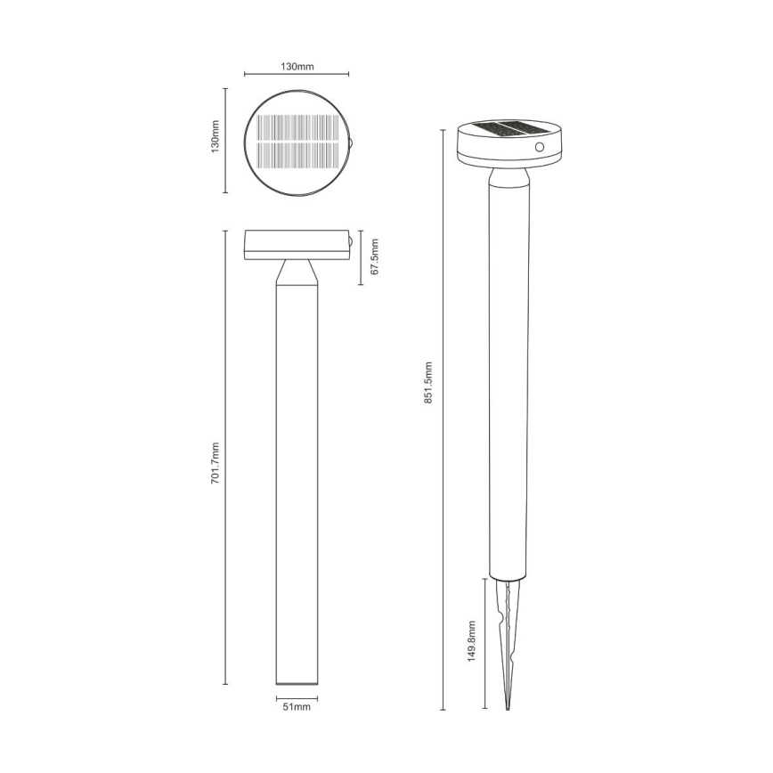 Zuma Line - Светодиодный светильник на солнечной батарее с датчиком движения и освещенности LED/4,5W/2000 mAh IP44 черный
