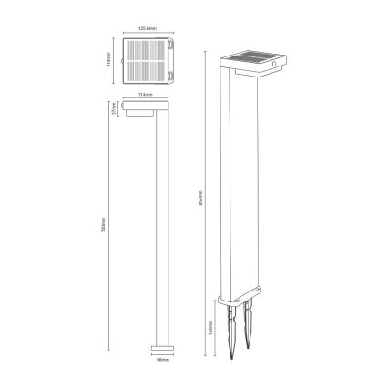 Zuma Line - Світлодіодна сонячна лампа з датчиком руху та сутінків LED/4,5 Вт/2000 мАг IP44 чорна