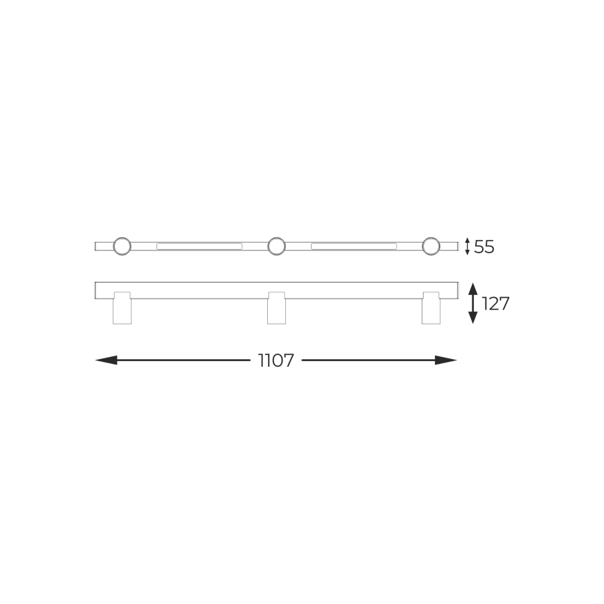 Zuma Line - Світлодіодний настінний точковий світильник 3xGU10/5W/230V + 2xLED/8W чорний