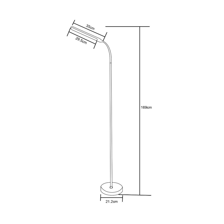 Zuma Line - Світлодіодна регульована торшерна лампа LED/10W/230V 3000/4500/6500K чорна