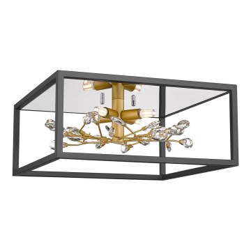 Zuma Line - Стельовий світильник 4xG9/33W/230V чорний/золотий