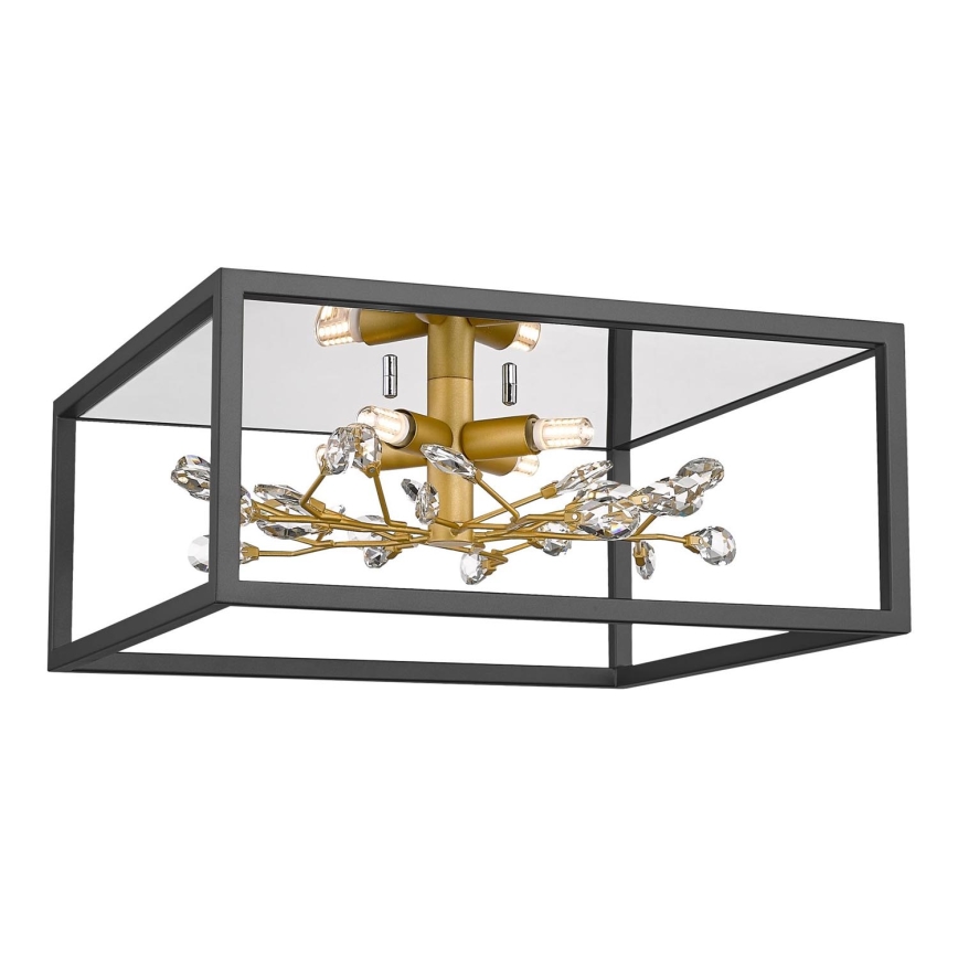 Zuma Line - Стельовий світильник 4xG9/33W/230V чорний/золотий