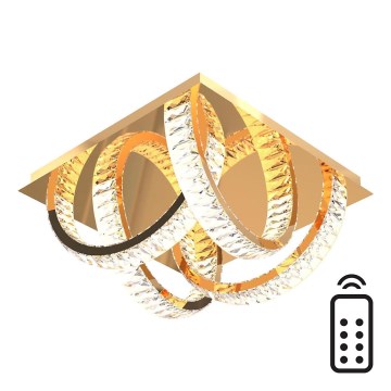 Zuma Line - Светодиодный диммируемый хрустальный потолочный светильник LED/23,5 Вт/230 В 2700-6000K золотой + пульт дистанционного управления