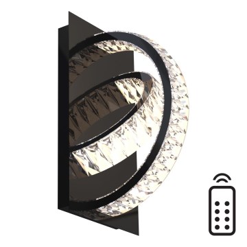 Zuma Line - Светодиодный регулируемый настенный светильник с кристаллами LED/18W/230V 2700-6000K черный + пульт дистанционного управления