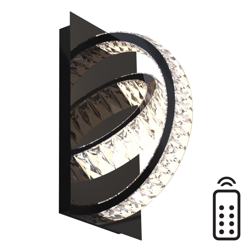 Zuma Line - Светодиодный регулируемый настенный светильник с кристаллами LED/18W/230V 2700-6000K черный + пульт дистанционного управления