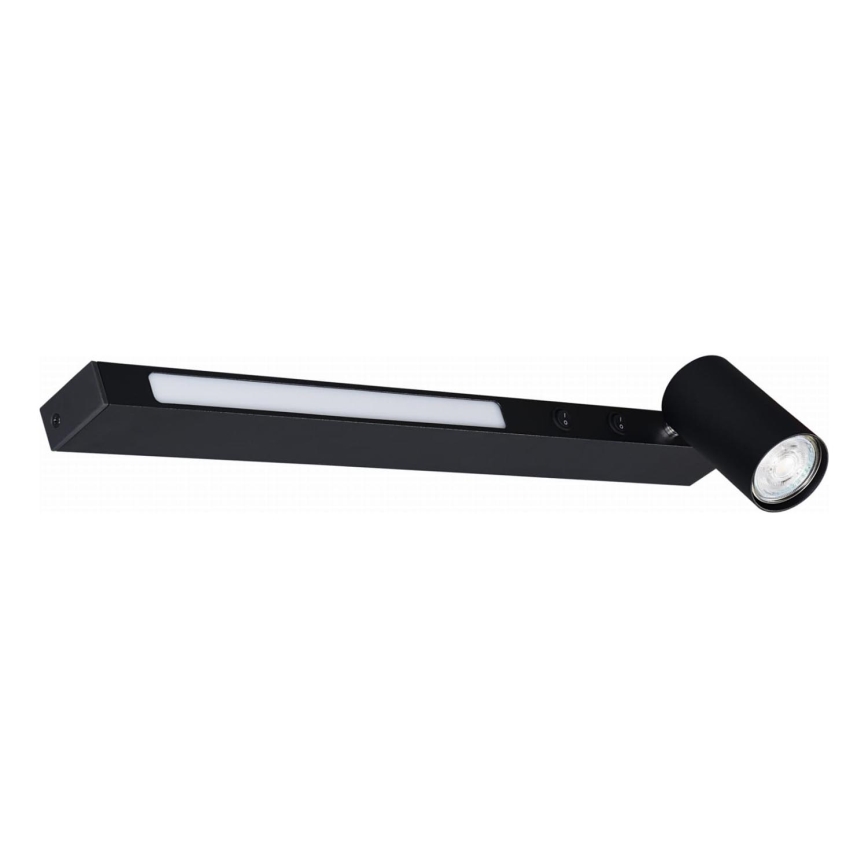 Zuma Line - Світлодіодний настінний точковий світильник 1xGU10/5W/230V + LED/8W чорний