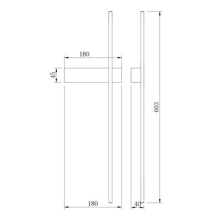 Зума Лайн - світлодіодний настінний світильник LED/8W/230V 3000/4000/6000K 60 cm чорний