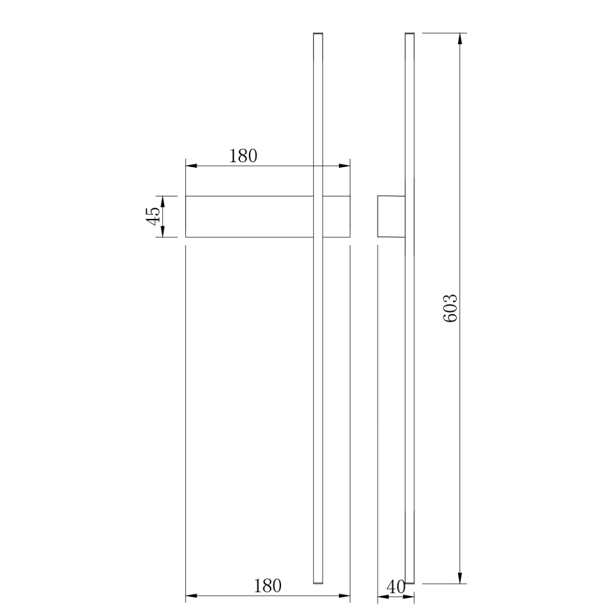 Зума Лайн - світлодіодний настінний світильник LED/8W/230V 3000/4000/6000K 60 cm чорний