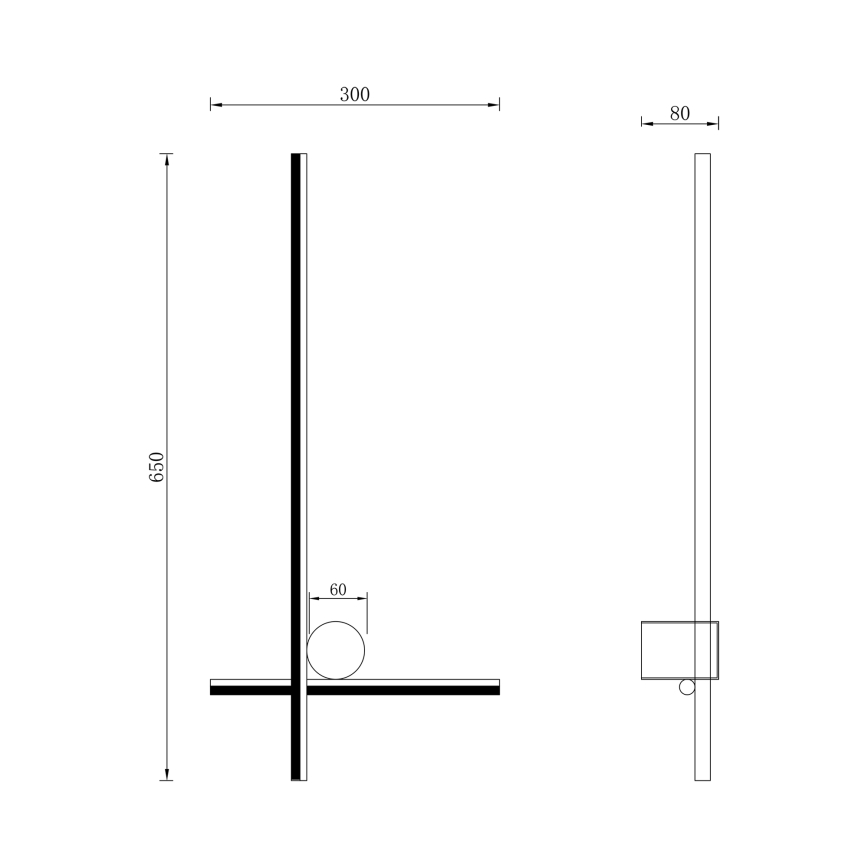 Zuma Line - Світлодіодний настінний світильник LED/14W/230V чорний