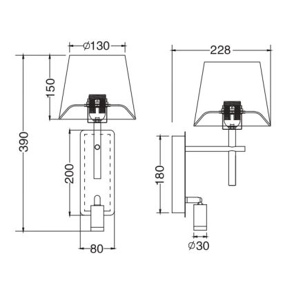 Zuma Line - LED Настенный светильник 1xE27/40W/230V + LED/2,5W латунь/белый
