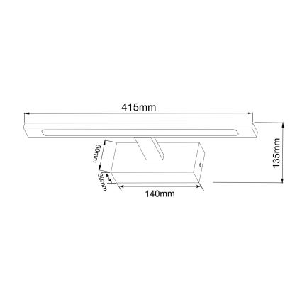 Zuma Line - Светодиодная подсветка для зеркала в ванной комнате LED/12W/230V 41 см IP44 черный