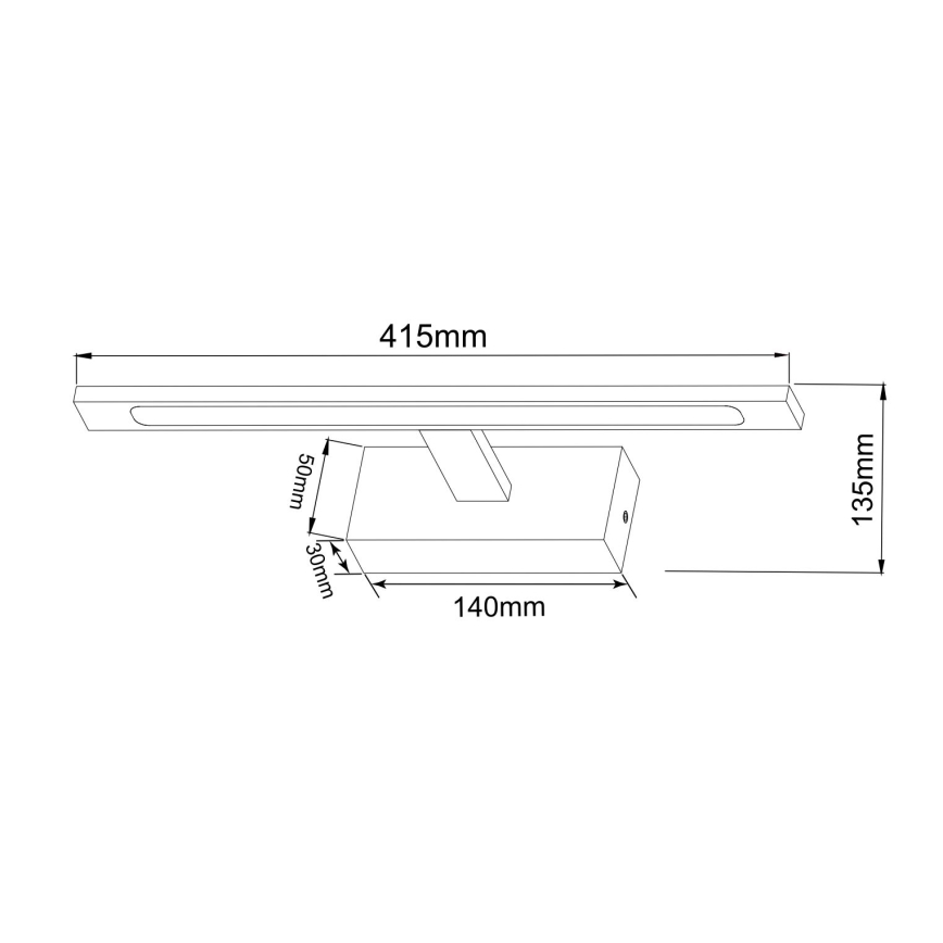 Zuma Line - Светодиодная подсветка для зеркала в ванной комнате LED/12W/230V 41 см IP44 черный