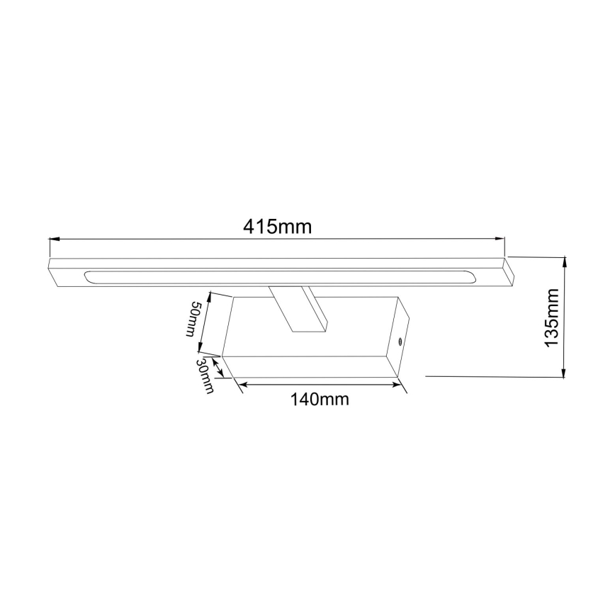 Zuma Line - Светодиодная подсветка для зеркала в ванной комнате LED/12W/230V 41 см IP44 блестящий хром