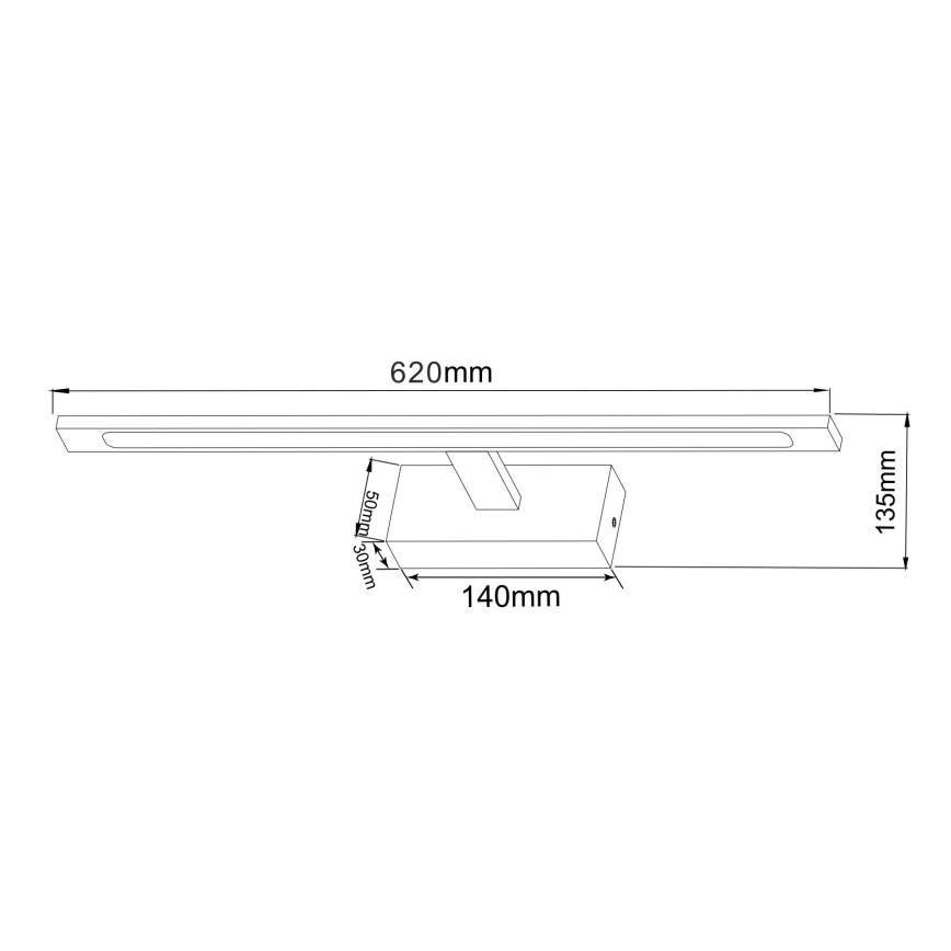 Zuma Line - LED Підсвітка для дзеркала для ванної LED/20W/230V 62 см IP44 чорний
