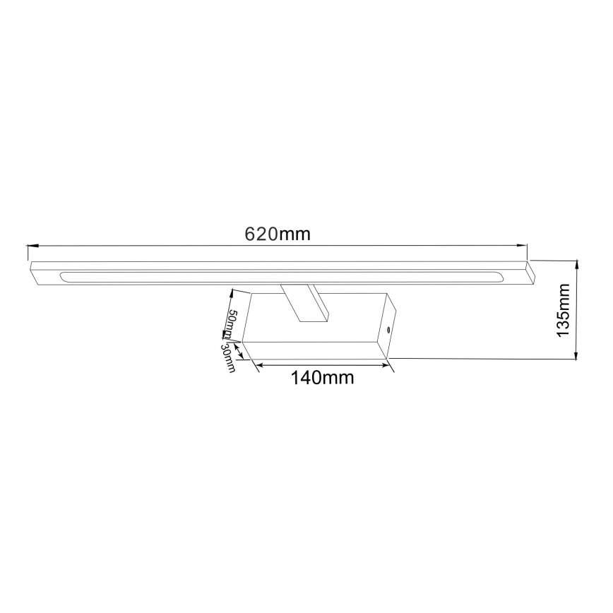 Zuma Line - Светодиодная подсветка для зеркала в ванной комнате LED/20W/230V 62 см IP44 блестящий хром