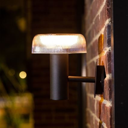 Zuma Line - Светодиодная настенная лампа на солнечной батарее LED/2,5W/2000 mAh IP44 черный