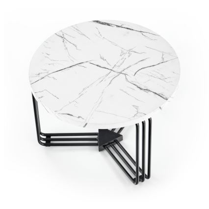 Журнальний столик ANTICA 41x55 см чорний/мармуровий декор