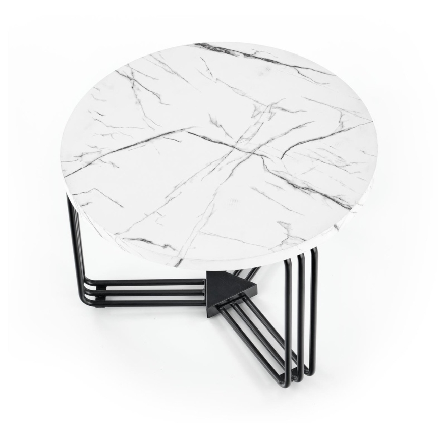 Журнальний столик ANTICA 41x55 см чорний/мармуровий декор