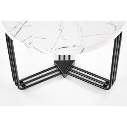 Журнальний столик ANTICA 41x55 см чорний/мармуровий декор