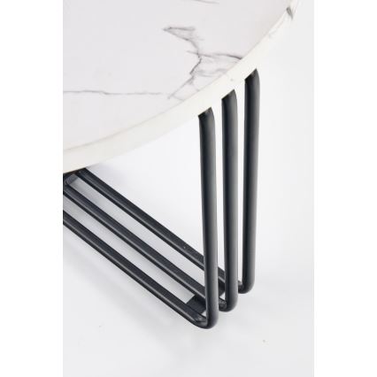 Журнальний столик ANTICA 41x55 см чорний/мармуровий декор