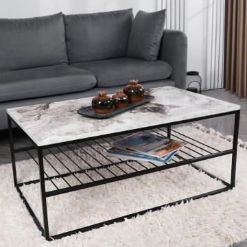 Журнальний столик ASUDE 43x95 см чорний/білий