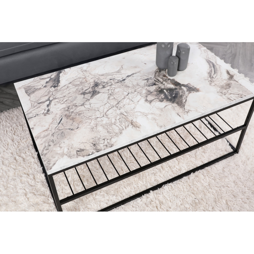 Журнальний столик ASUDE 43x95 см чорний/білий
