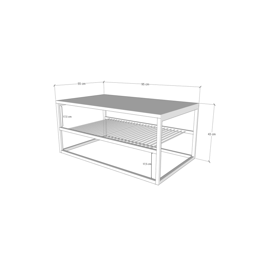 Журнальний столик ASUDE 43x95 см коричневий/чорний