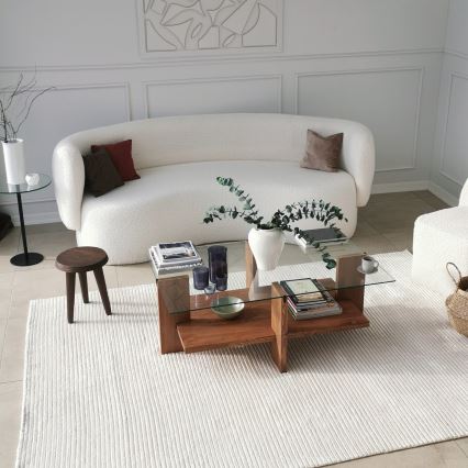 Журнальний столик BABYLON 40x105 см коричневий/прозорий