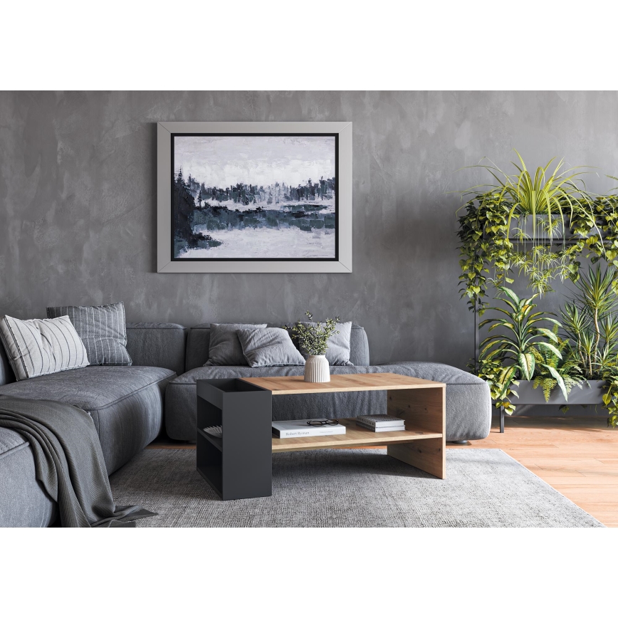 Журнальний столик BELA 100x42 см дуб artisan/антрацит