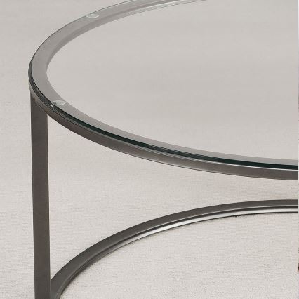 Журнальний столик BERLIN 60x45 см чорний/прозорий