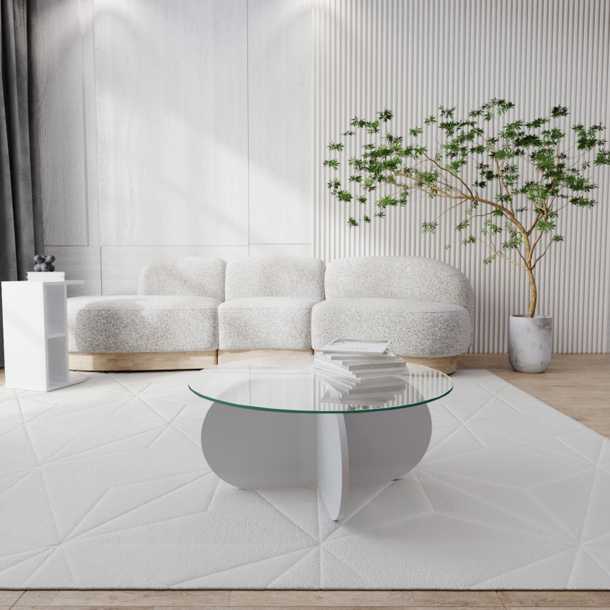 Журнальний столик BUBBLE 35x75 см білий/прозорий