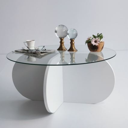 Журнальний столик BUBBLE 35x75 см білий/прозорий